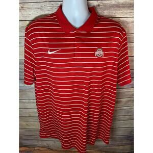 Nike OSU Ohio State Buckeyes Dri‑Fit On‑Field Polo Shirt – Men’s XL – Red